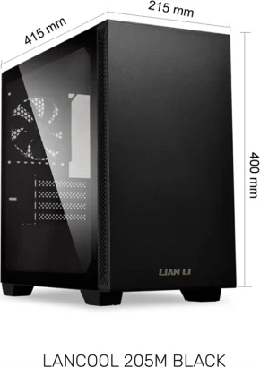 Lian Li LANCOOL 205M, schwarz, Glasfenster