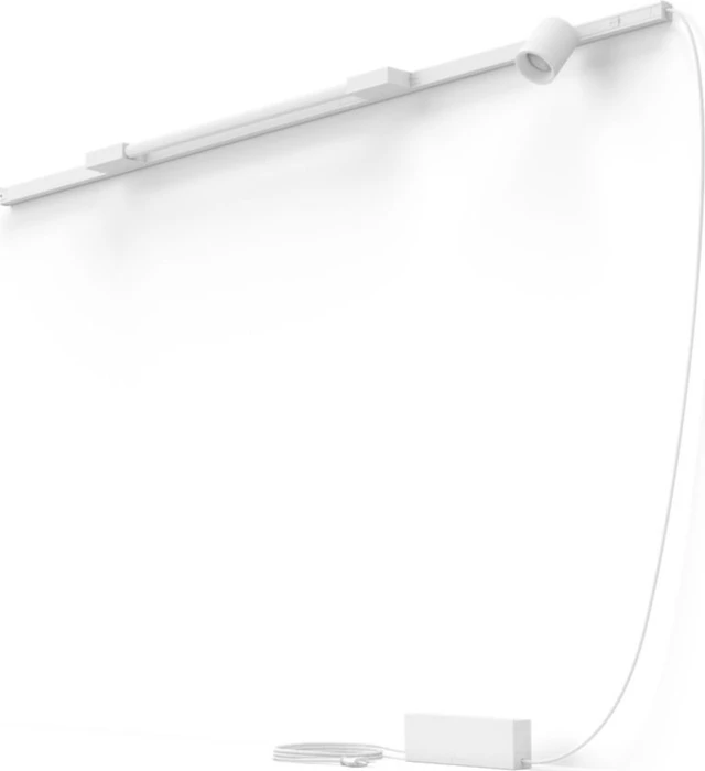 Philips Hue White and Color Ambiance Basis Perifo Schienensystem für die Wand gerade mit 1 Spots & 1 Gradient Light Tube kompakt weiß