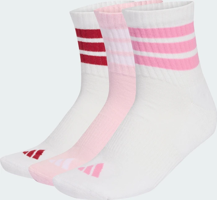 adidas 3-Streifen Cushioned Sportswear Mid-Cut Crew Socken, 3 Paar