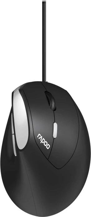 Rapoo EV200 Ergonomic Wired Mouse schwarz/silber, USB