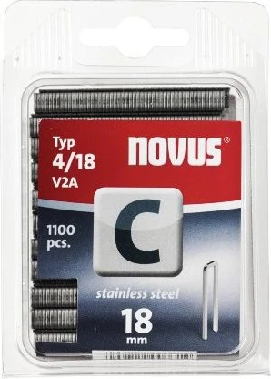 Novus Typ 4 V2A Edelstahl Tacker-Klammern, 18x6.1mm, 1100 Stück