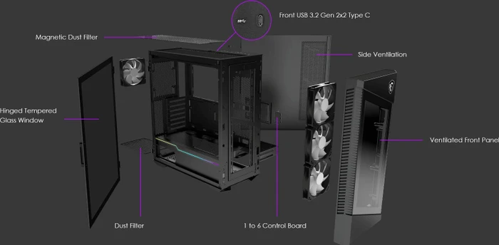 MSI MPG Velox 100R, Glasfenster