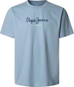 Pepe Jeans Logo Regular Fit T-Shirt kurzarm light thames blue (Herren)