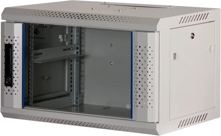 Rockstable 19" Wandschrank 6HE, Sicherheitsglastür, IP2X, weiß, 440mm tief
