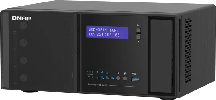 QNAP QGD-3014 Dual-System VM-Host & NAS Desktop Gigabit Smart Switch, 16x RJ-45, 2x RJ-45/SFP, 140W PoE+