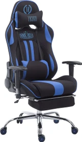 CLP Racing Limit Stoff Gamingstuhl mit Fußstütze, schwarz/blau