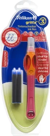 Pelikan griffix 3 Tintenroller (Patrone) rosa/orange, Linkshänder, Blister