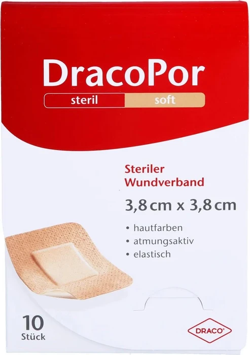 Dr. Ausbüttel DracoPor Soft steriler Wundverband hautfarben, 3.8 x 3.8cm, 10 Stück
