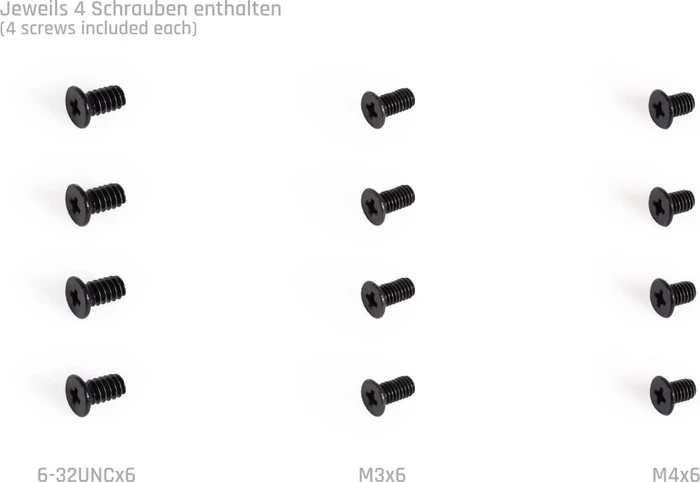 Alphacool Core Push Mounting 50mm M3/M4/UNC 6-32, 4er-Pack