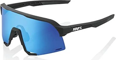 100% S3 matte black/hiper blue multilayer mirror lens