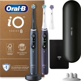 Oral-B iO Series 8 Duo black onyx/violet ametrine + 2. Handstück + 3 Aufsteckbürsten + Etui