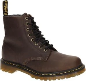 Dr. Martens 1460 Fleece Lined Grizzly Leather Boots dark brown