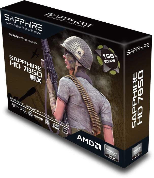 Sapphire Radeon HD 7850, 1GB GDDR5, 2x DVI, HDMI, DP, lite retail