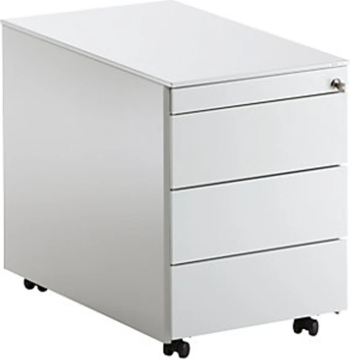 mauser Rollcontainer line, 1x Utensilienauszug, 3x Materialschublade, lichtgrau