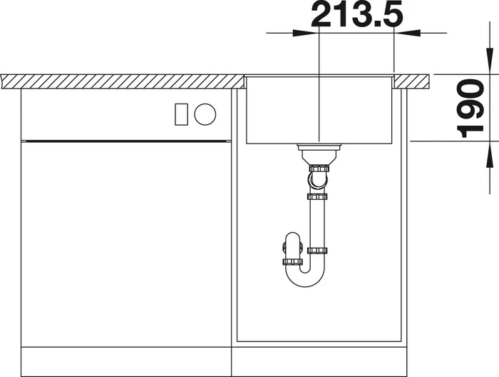 Blanco Subline 400-F Einbau Becken mittig mit Ablauffernbedienung alumetallic