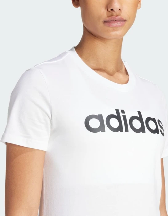 adidas Loungewear Essentials Slim Logo T-Shirt kurzarm weiß/schwarz (Damen)