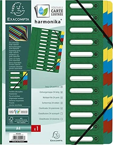 Exacompta Ordnungsmappe Harmonika A4, ausgestanzte Fenster