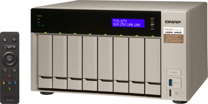 QNAP TVS-873-16G 80TB, 16GB RAM, 4x RJ-45 1000Base-T, 2x USB-A 3.1