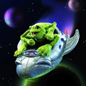 Folkmanis Handpuppe Frosch im Raumschiff