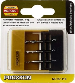 Proxxon Vollhartmetall Fräser-Sortiment inkl. Werkzeugbox, 3-tlg.