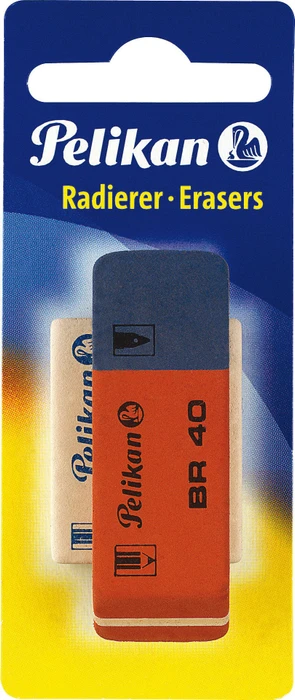 Pelikan Radierer BR40+WS30, blau/weiß/rot, 2er-Set