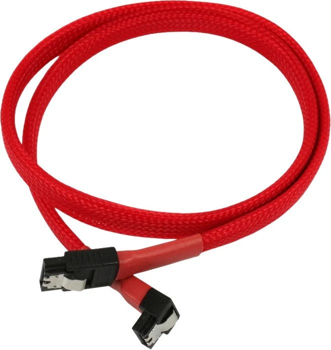 Nanoxia SATA 6Gb/s Kabel rot 0.3m gewinkelt mit Arretierung