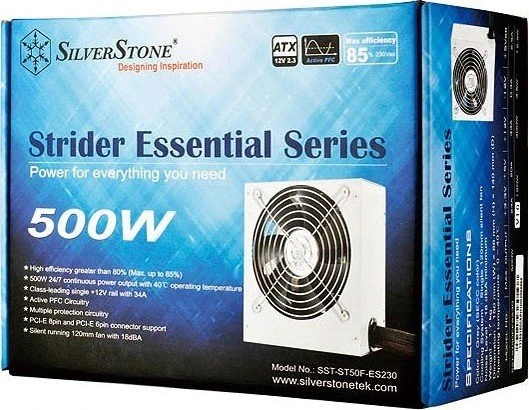 SilverStone Strider Essential Series 500W ATX 2.4 grau 500W, ATX 2.4