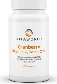 vitaworld Cranberry Vitamin C + Selen + Zink Kapseln, 60 Stück