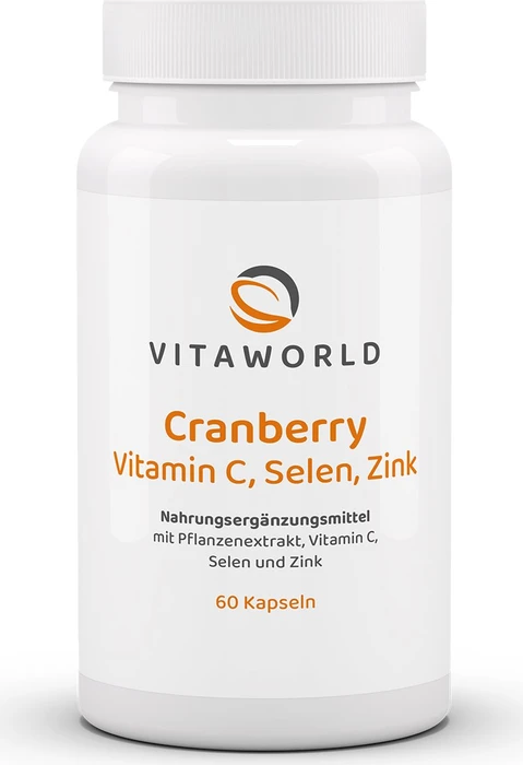 vitaworld Cranberry Vitamin C + Selen + Zink Kapseln, 60 Stück
