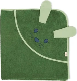 Sterntaler Badetuch Hase Kinni 80x80cm dunkelgrün