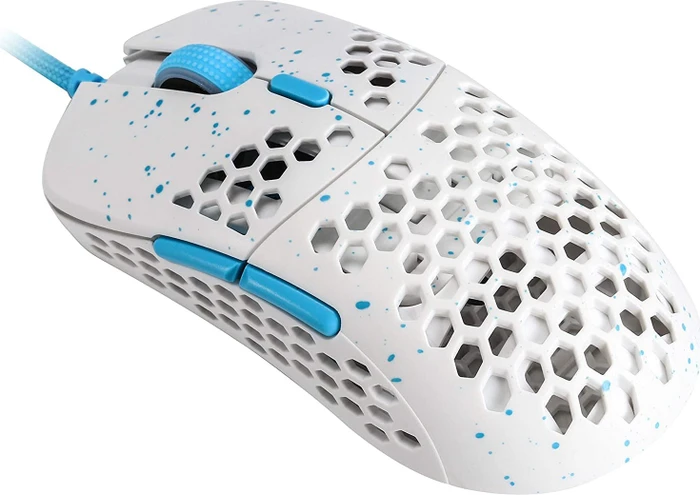 HK Gaming Mira-M Gaming Mouse Massalia weiß/hellblau, USB