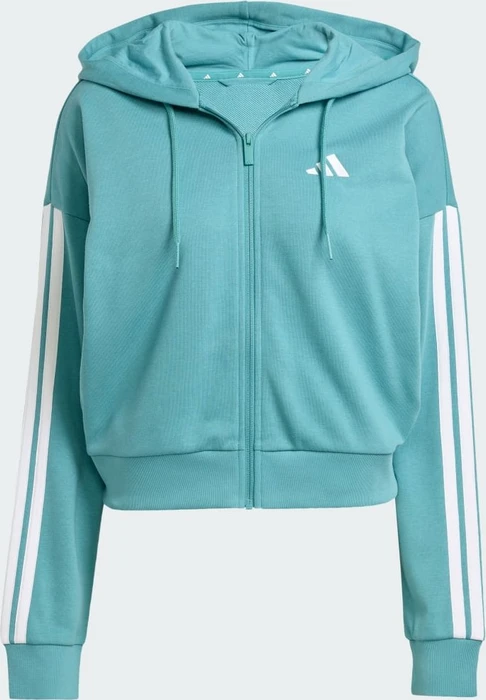 adidas Essentials 3-Streifen French Terry Hoodie powder teal/white (Damen)