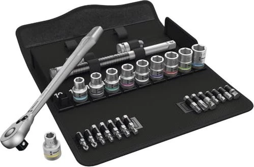 Wera 8100 SC 8 Zyklop Metal Switch Bitset/Steckschlüsselsatz inkl. Tasche, 28-tlg.