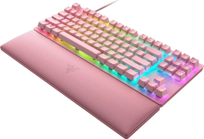 Razer Huntsman V2 TKL Quartz Pink, LEDs RGB, Razer Linear Optical Gen-2 RED, USB, US