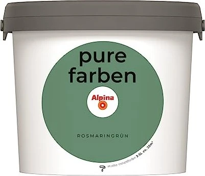 Alpina Farben Pure Farben Wandfarbe rosmaringrün innen grün, 2.5l