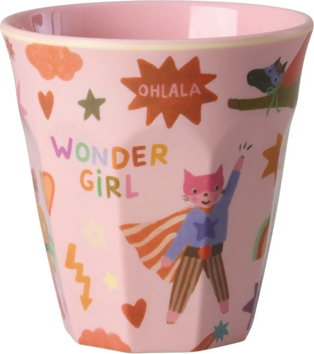 Rice by Rice Kinderbecher medium hero print rosa