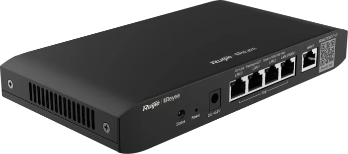 Ruijie Reyee EG100 RG-EG105G-P-V2 Desktop Gigabit Smart Router, 5x RJ-45, 54W PoE+, V2