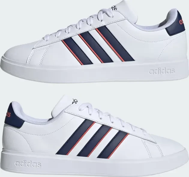adidas Grand Court 2.0 cloud white/dark blue/preloved scarlet