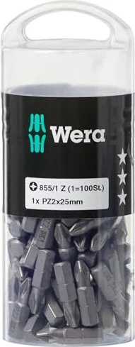 Wera DIY 855/1 Z Pozidriv Bit 1/4", PZ2x25mm, 100 Stück