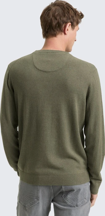 Tom Tailor Basic Baumwolle Strickpullover tea leaf melange (Herren)