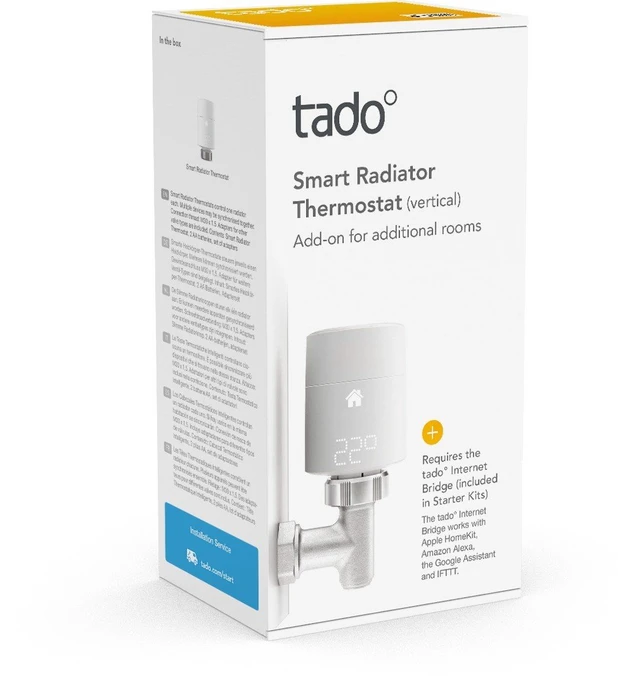 tado Smartes Funk-Heizkörperthermostat, vertikale Montage, Heizungssteuerung