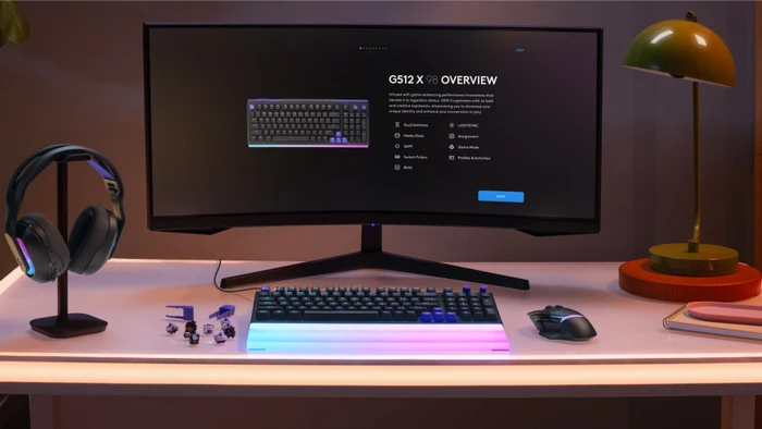 Logitech G512 X 98 TMR, schwarz, Dual-Swap analog/mechanisch, taktil, USB, DE
