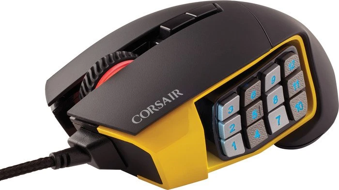 Corsair Scimitar Pro RGB Optical MOBA/MMO Gaming Mouse gelb, USB