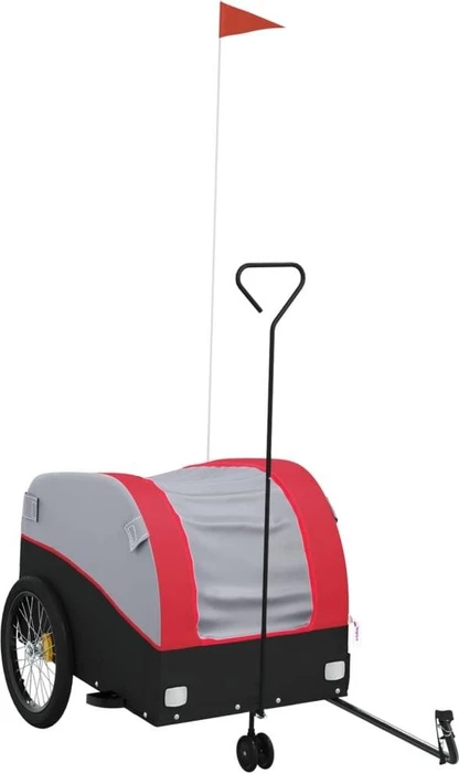 vidaXL Transport 126x63cm Fahrradanhänger schwarz/rot
