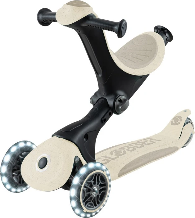 Globber Go Up Deluxe Lights Ecologic 360° Kickboard coconut white