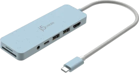 j5create Eco-Friendly 7-in1 USB-C Multi-Port Hub with Power Delivery rosa, USB-C 3.0 [Stecker] (JCD373EC)