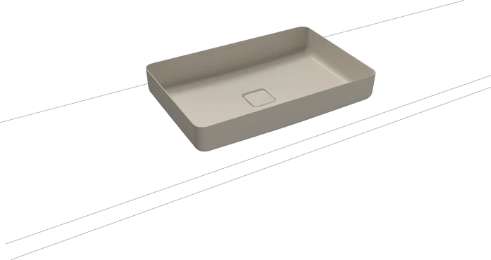 Waschtisch-Schale eckig 58x38cm, Perl-Effekt, warm grey 10