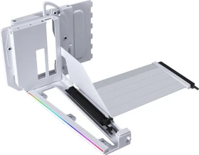 Lian Li Riser Card Vertical GPU Kit, inkl. PCI-Slot Blende für Lian Li, gewinkelt, PCIe 5.0, 200mm, weiß