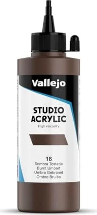 Vallejo Studio Acrylic burnt umber, 200ml