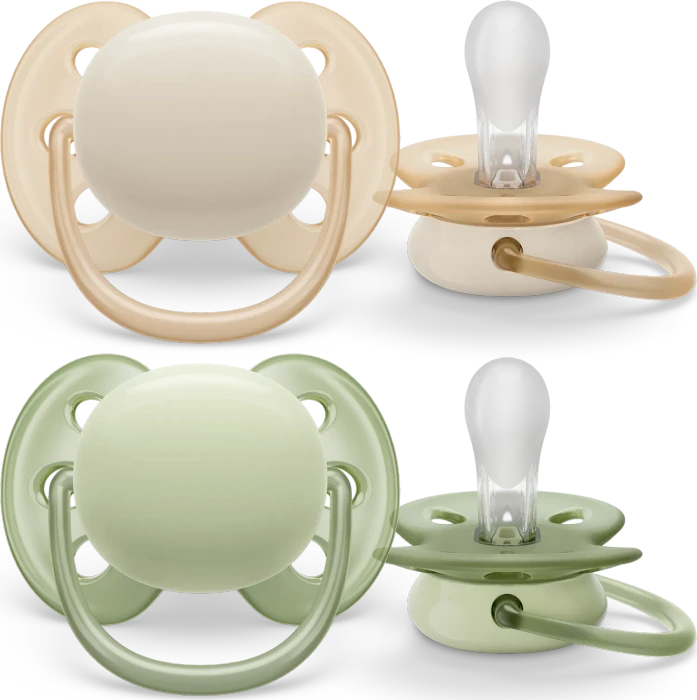 Philips Avent SCF091/32 ultra soft Beruhigungsschnuller, 0-6M, Silikon, mehrfarbig, 4 Stück